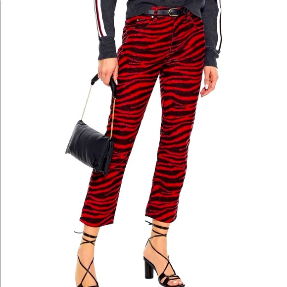 Isabel Marant Étoile Apolo tiger-print corduroy kick-flare pants –– NWT - Picture 1 of 17